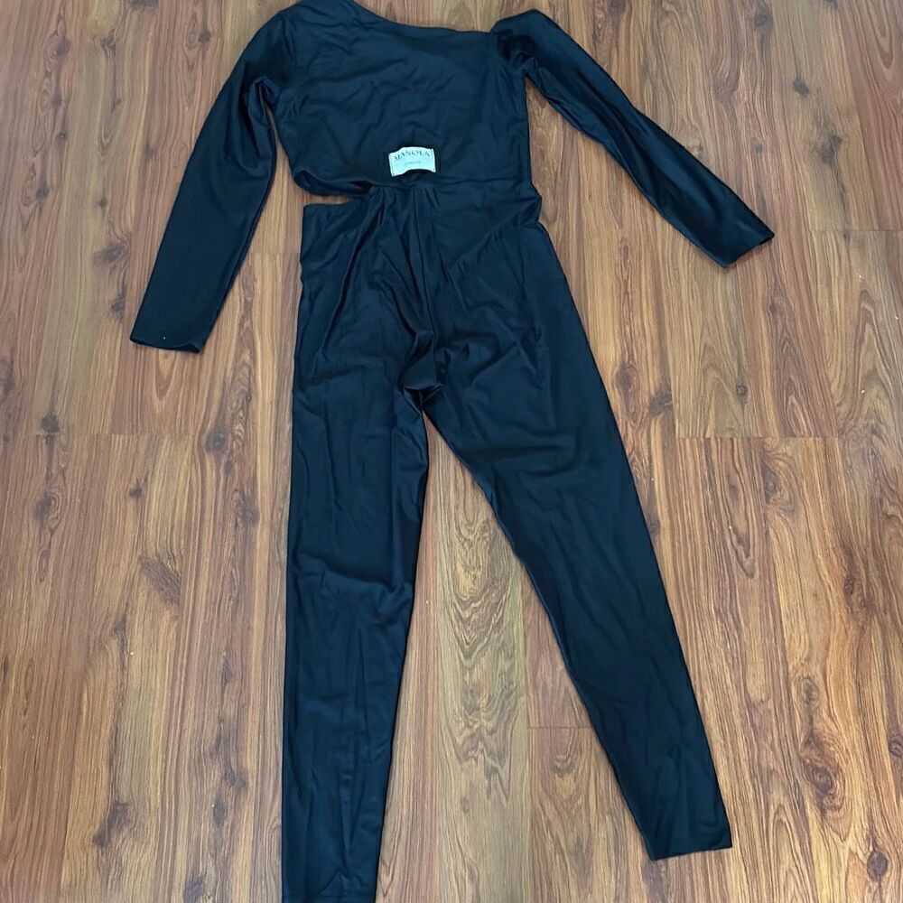 Manola one piece black bodysuit long sleeve leggings size M/L